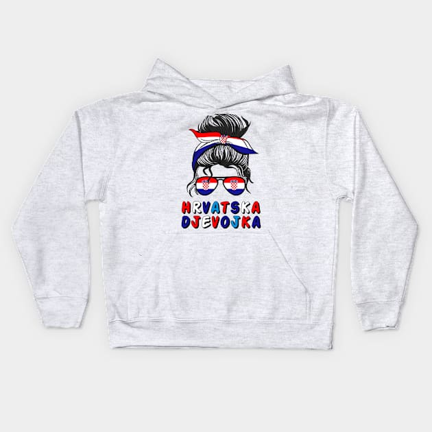 Hrvatska Djevojka Croatia Flag Girls Croatian Girl Kids Hoodie by qwertydesigns